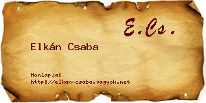 Elkán Csaba névjegykártya